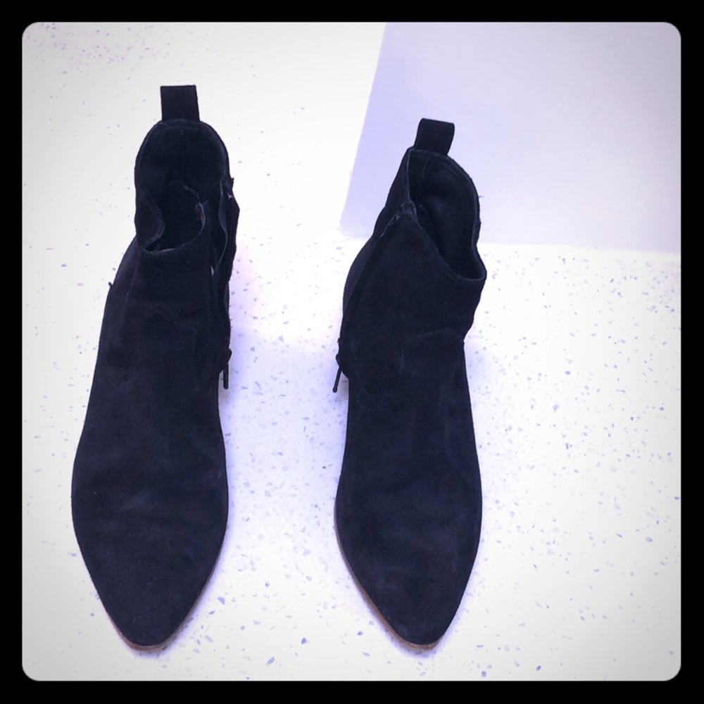 IRO suede short heels boots size zip